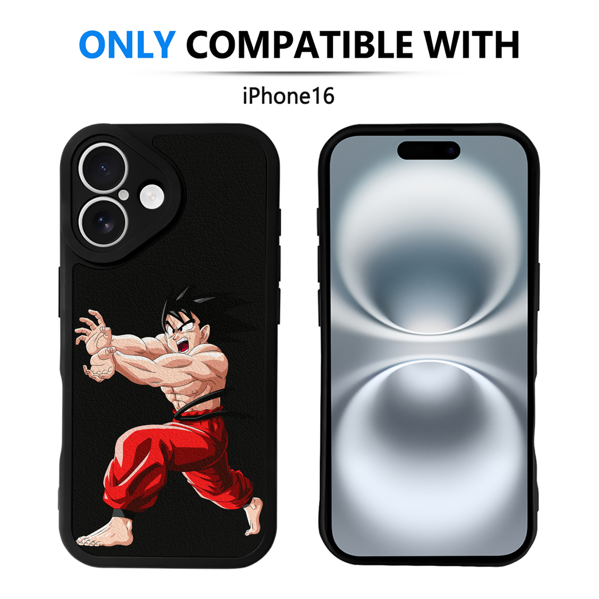 （画像用） ドラゴンボール 孫悟空（そん ごくう）Son Goku カカロット DRAGON BALL Kakarotto 【iPhone 16シリーズ対応】シリコンスマホケース（レザー調） 材質：シリコン